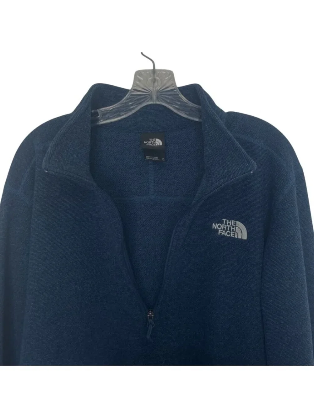 The North Face Quarter Zip Fleece Pullover Mens XL Blue Warm